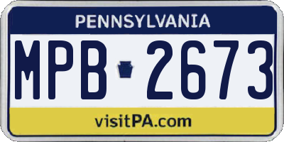 PA license plate MPB2673