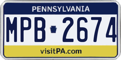 PA license plate MPB2674