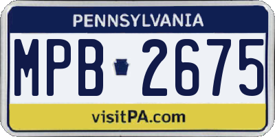 PA license plate MPB2675