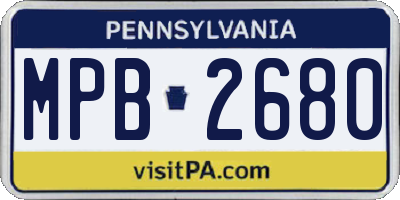 PA license plate MPB2680