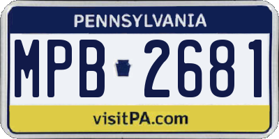 PA license plate MPB2681