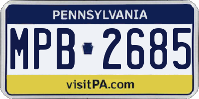 PA license plate MPB2685