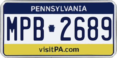 PA license plate MPB2689