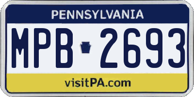 PA license plate MPB2693
