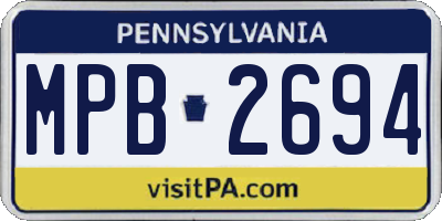 PA license plate MPB2694