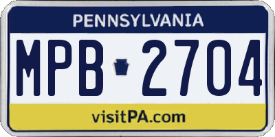 PA license plate MPB2704