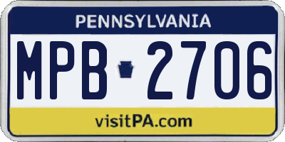 PA license plate MPB2706