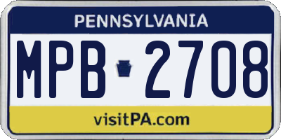 PA license plate MPB2708