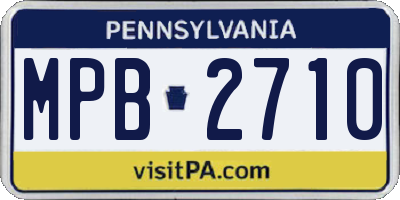 PA license plate MPB2710