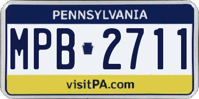 PA license plate MPB2711