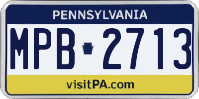 PA license plate MPB2713