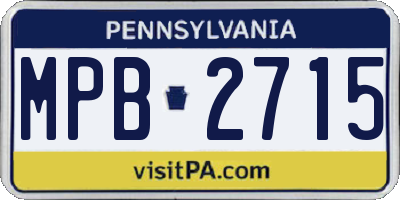 PA license plate MPB2715