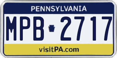 PA license plate MPB2717