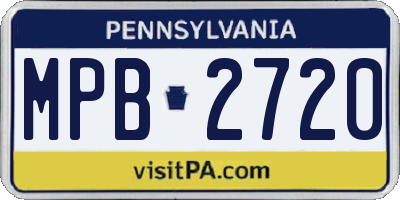PA license plate MPB2720