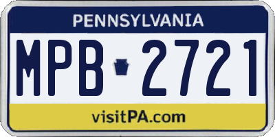 PA license plate MPB2721
