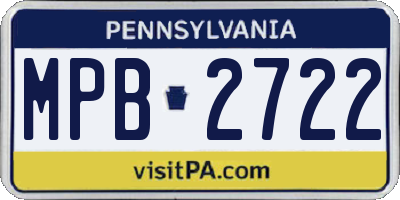 PA license plate MPB2722