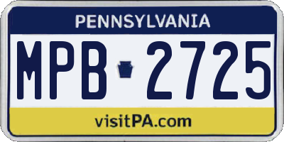 PA license plate MPB2725
