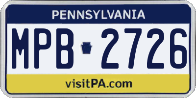 PA license plate MPB2726