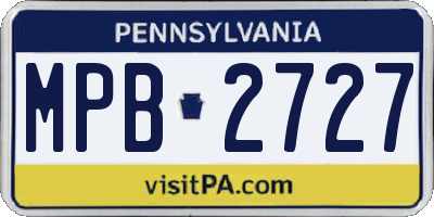 PA license plate MPB2727