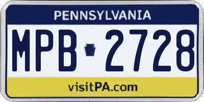 PA license plate MPB2728