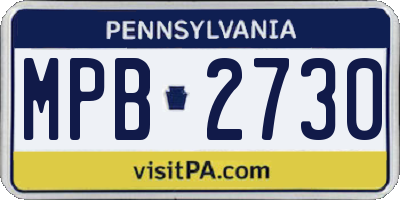 PA license plate MPB2730