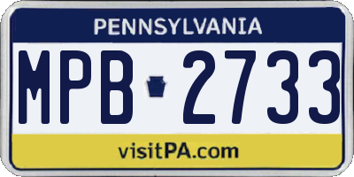 PA license plate MPB2733