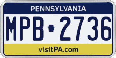 PA license plate MPB2736