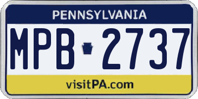 PA license plate MPB2737