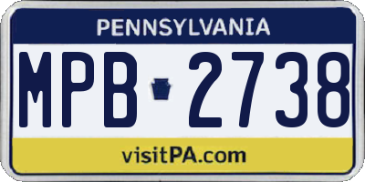 PA license plate MPB2738