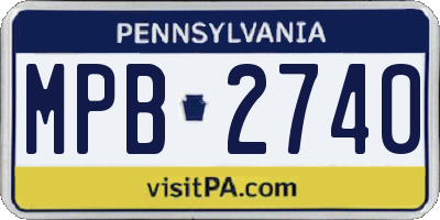 PA license plate MPB2740