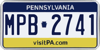 PA license plate MPB2741