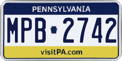 PA license plate MPB2742