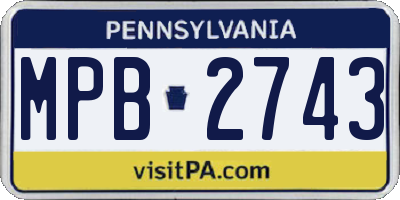 PA license plate MPB2743