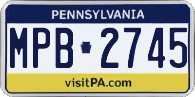 PA license plate MPB2745