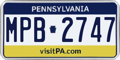 PA license plate MPB2747
