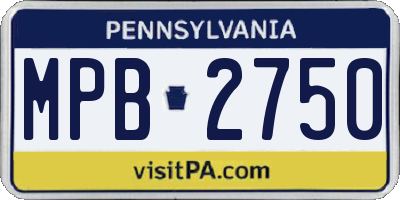 PA license plate MPB2750