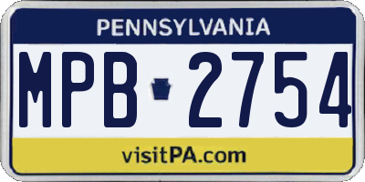 PA license plate MPB2754