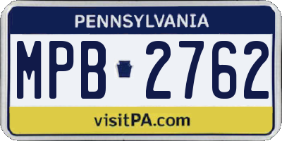 PA license plate MPB2762