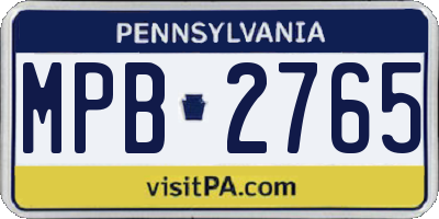 PA license plate MPB2765
