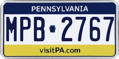 PA license plate MPB2767