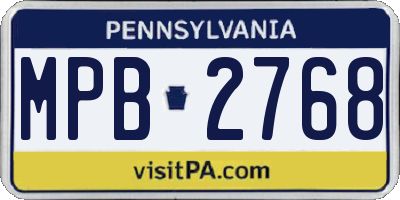 PA license plate MPB2768