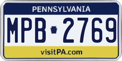 PA license plate MPB2769