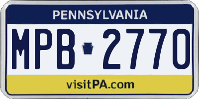 PA license plate MPB2770