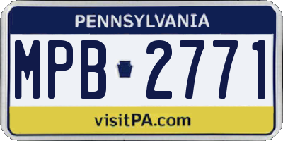 PA license plate MPB2771