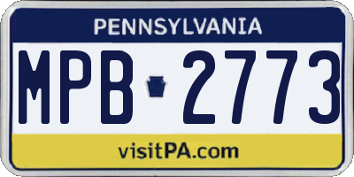 PA license plate MPB2773