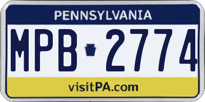 PA license plate MPB2774