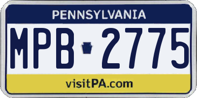 PA license plate MPB2775