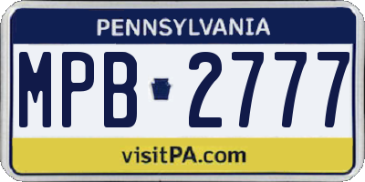 PA license plate MPB2777