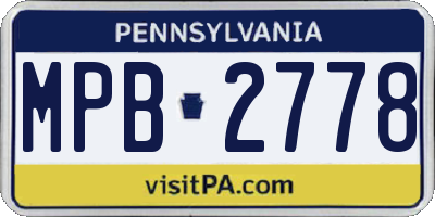 PA license plate MPB2778