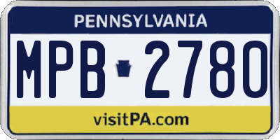 PA license plate MPB2780